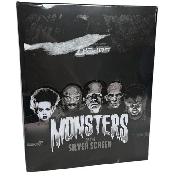 New Universal Monsters Of The Silver Screen Super 7 Reaction Figures Sealed Box - Picture 1 of 5